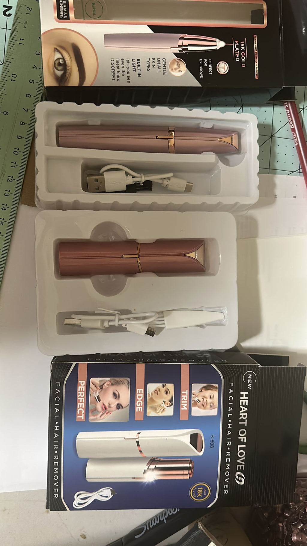 Rechargeable Facial & Eyebrow Hair Remover Set — 2 Pack