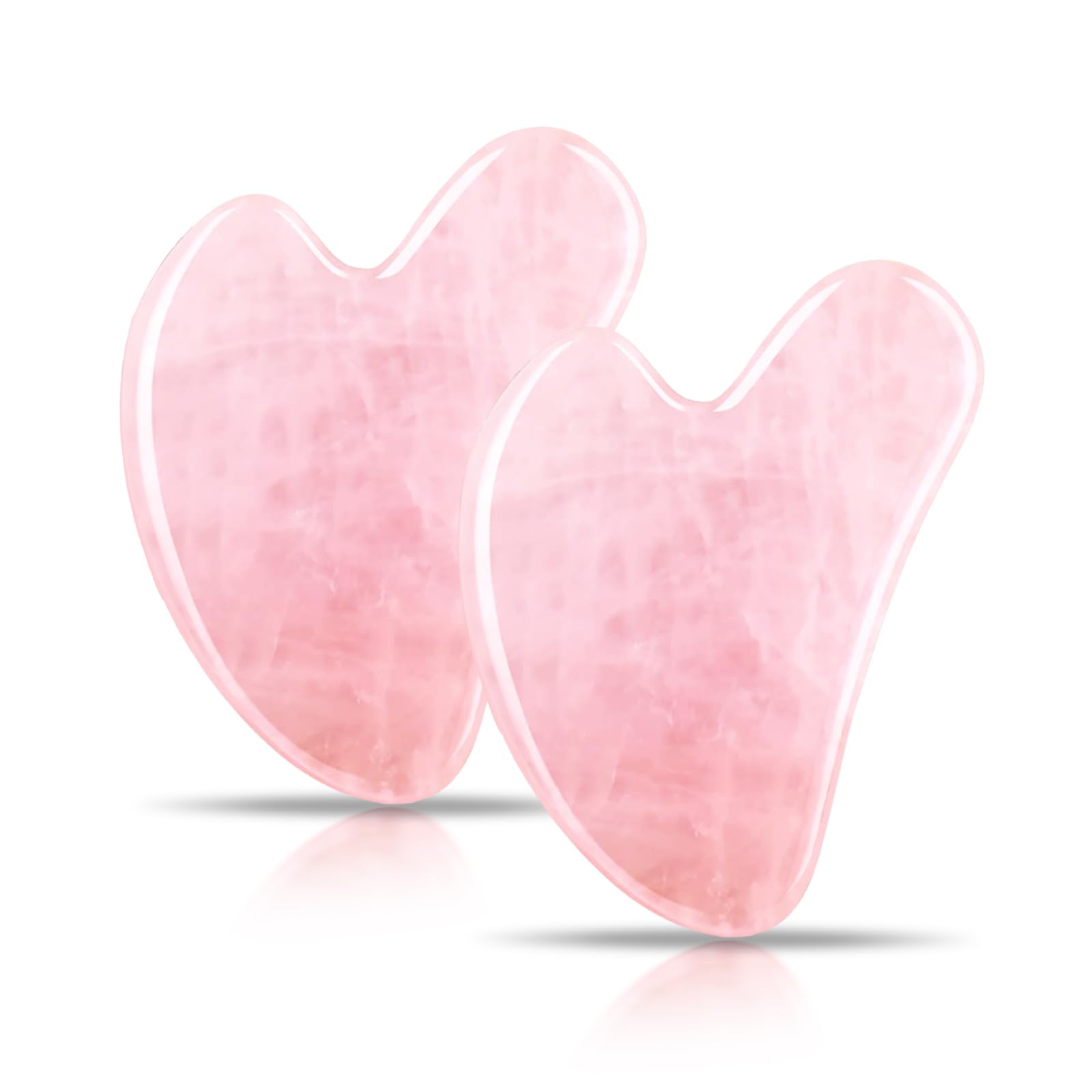 Rose Quartz Gua Sha Facial Tool Set (2 Pack)